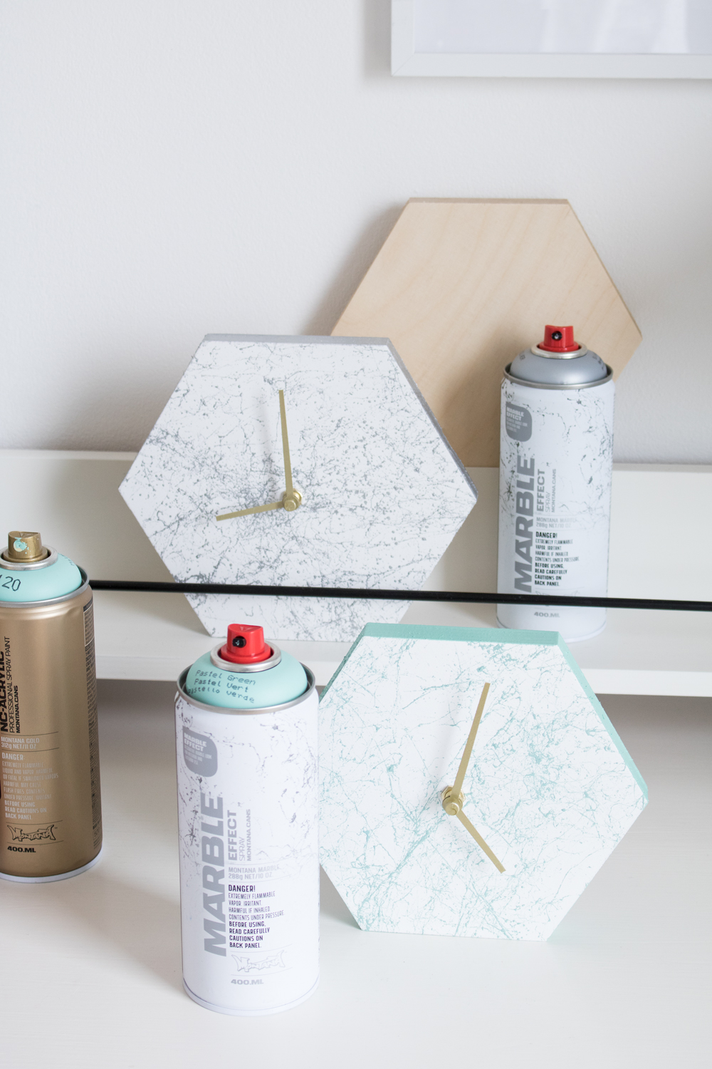 Hexagonal Marble Clock 